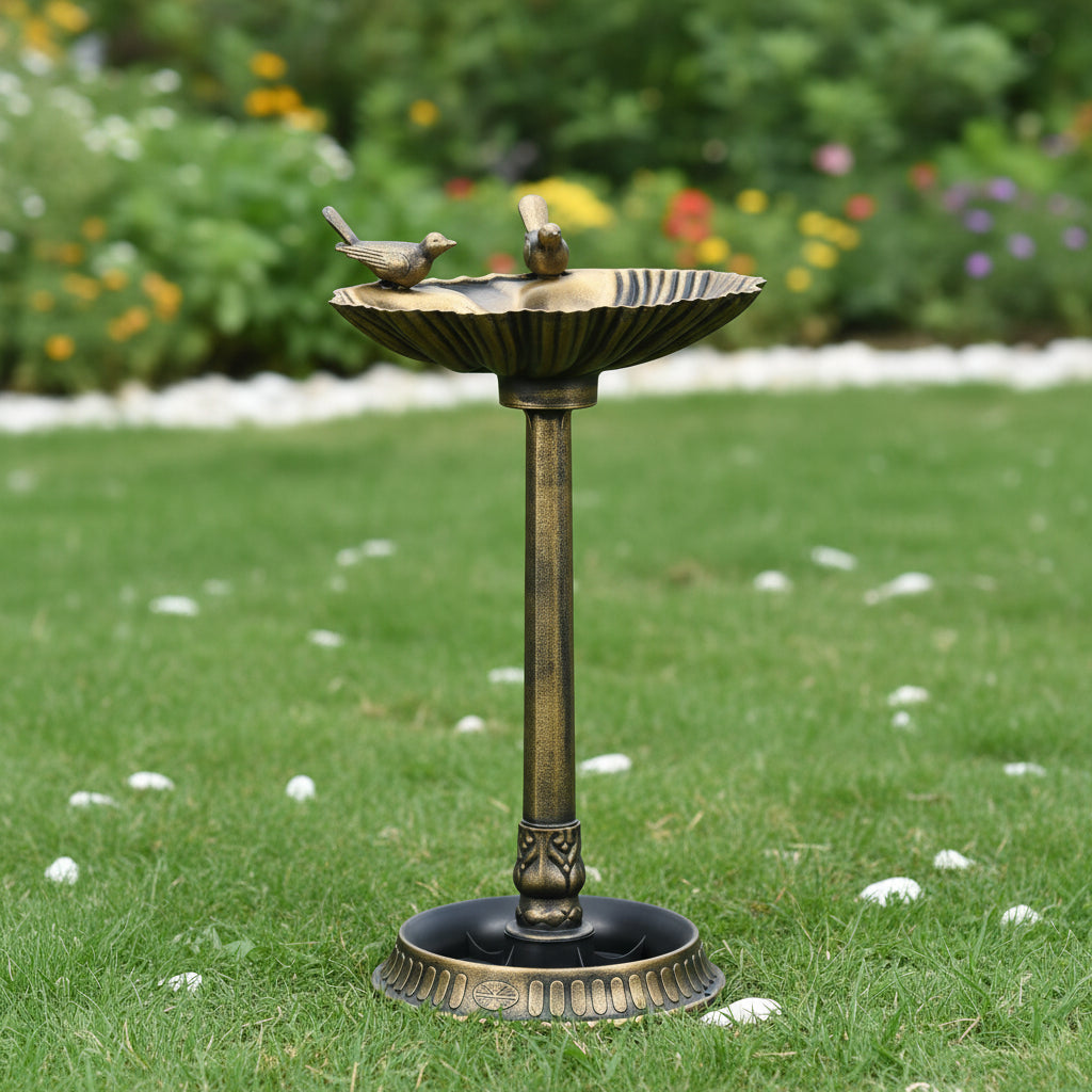 Antique Bronze Bird Bath - 32" with Feeder