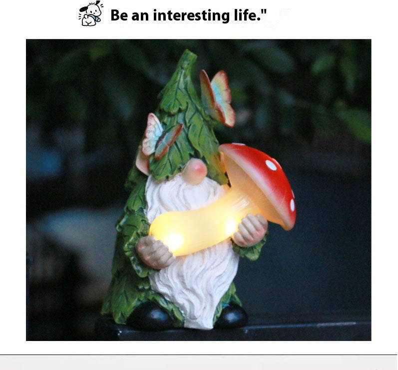 Whimsical Solar Elf Garden Statue with LED Night Light