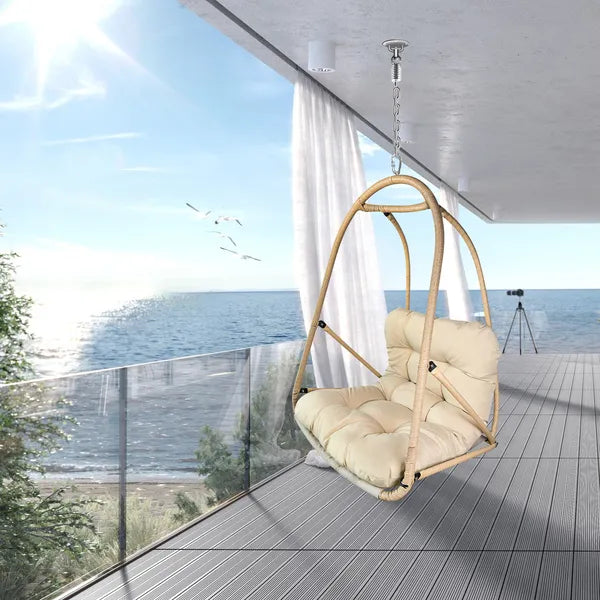 JESE Foldable Swing Egg Chair – Indoor & Outdoor, 300lbs