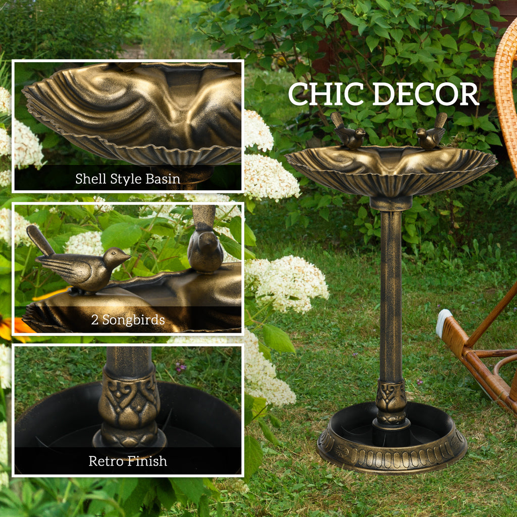 Antique Bronze Bird Bath - 32" with Feeder