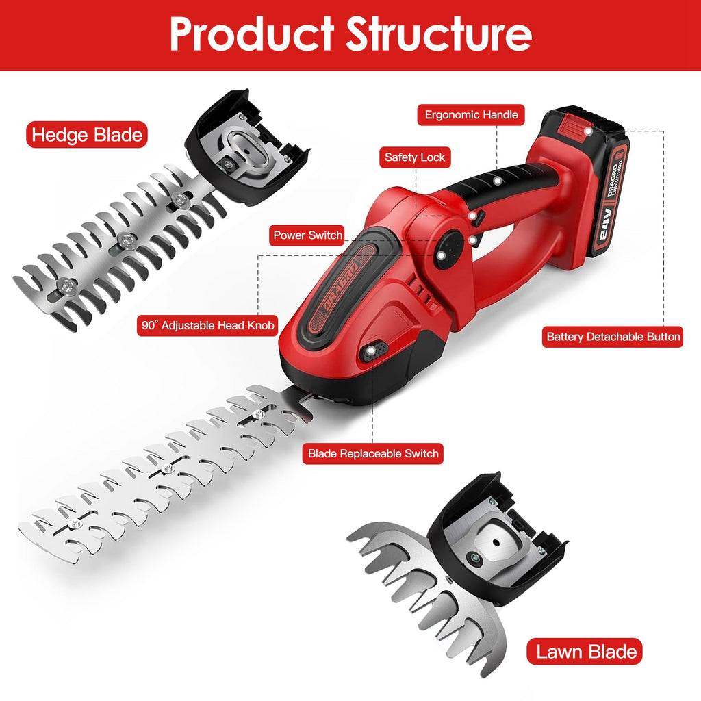 24V Cordless Grass Shear & Hedge Trimmer