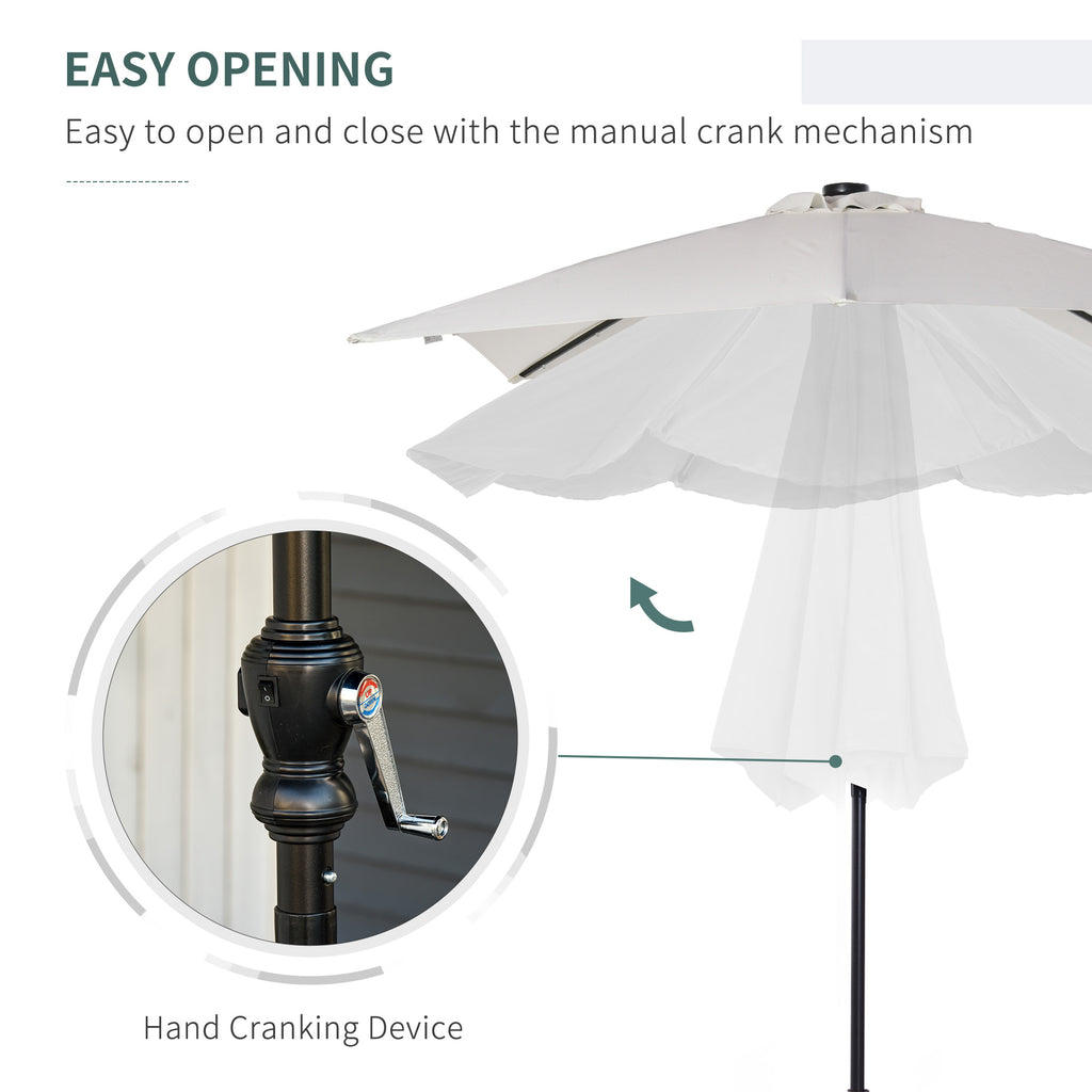 9x7ft Rectangular Solar LED Patio Umbrella