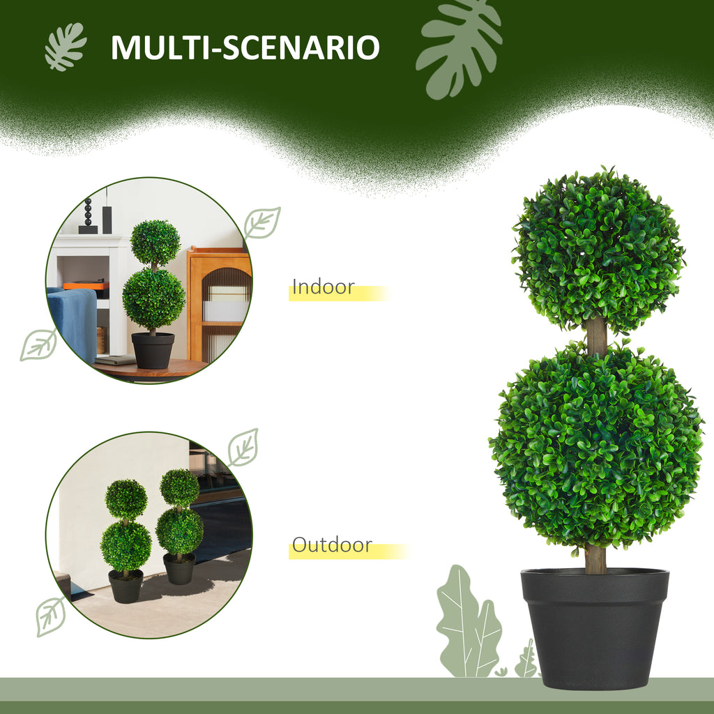 Artificial Boxwood Topiary Set of 2