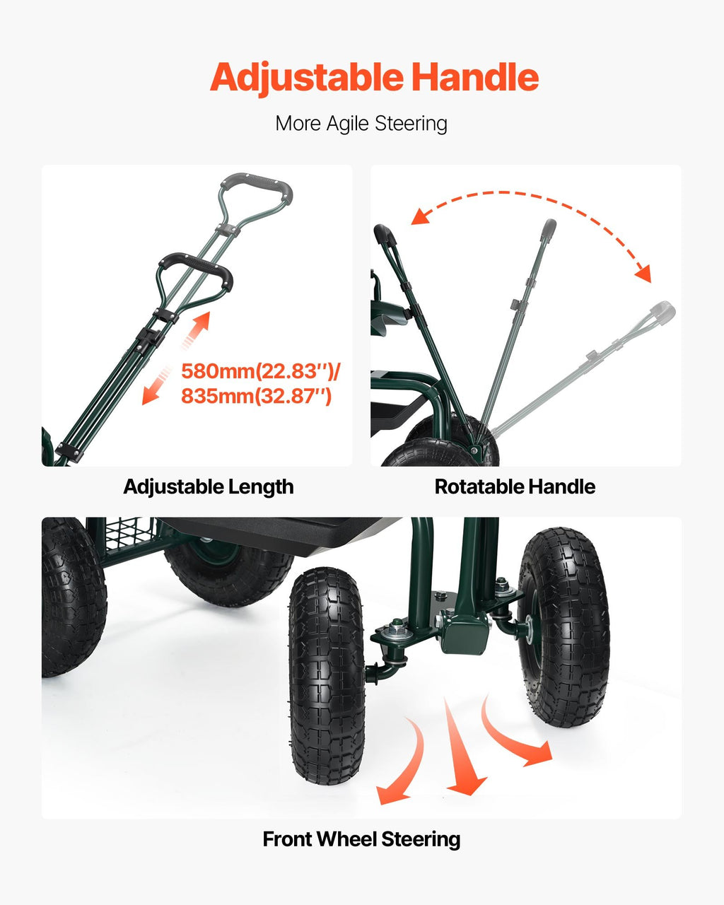 Rolling Garden Cart with Swivel Seat