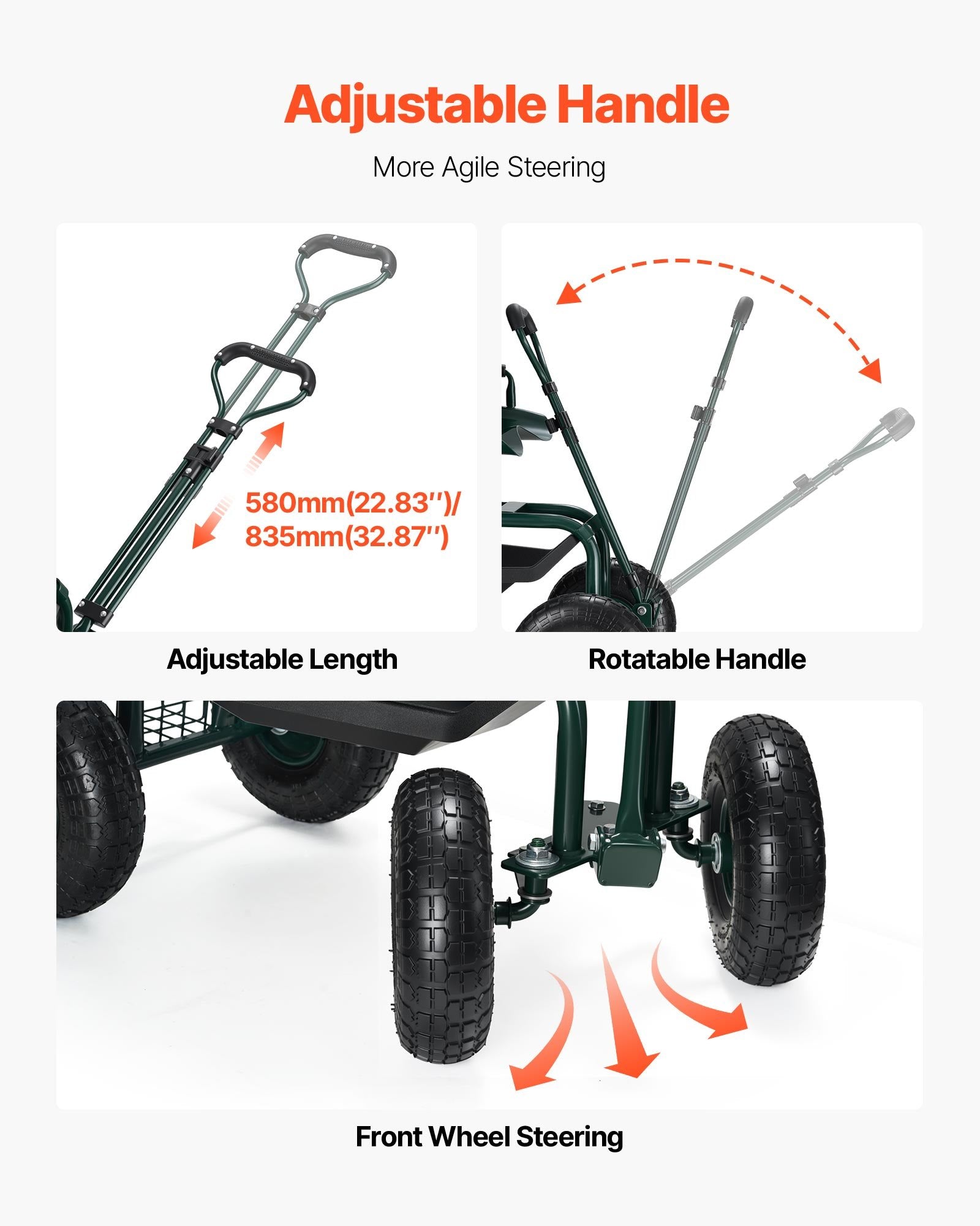 Rolling Garden Cart with Swivel Seat