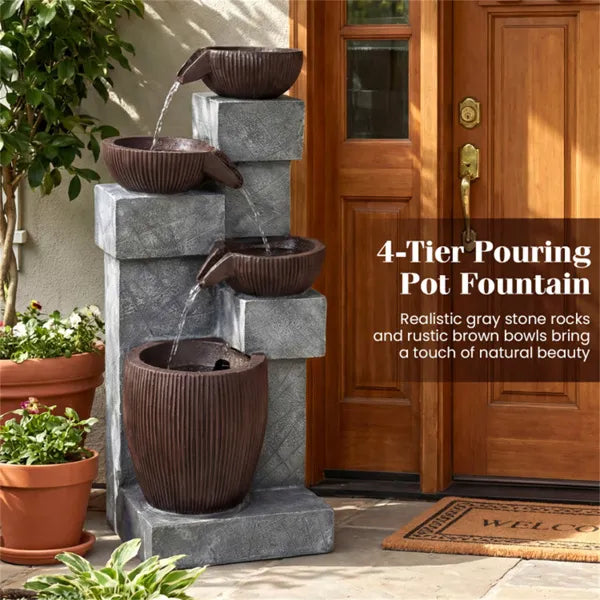4-Tier Cascading Waterfall Fountain