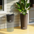 29" Tall Planters Set of 2 – Large UV-Resistant Outdoor Pots | Stackable, Brown