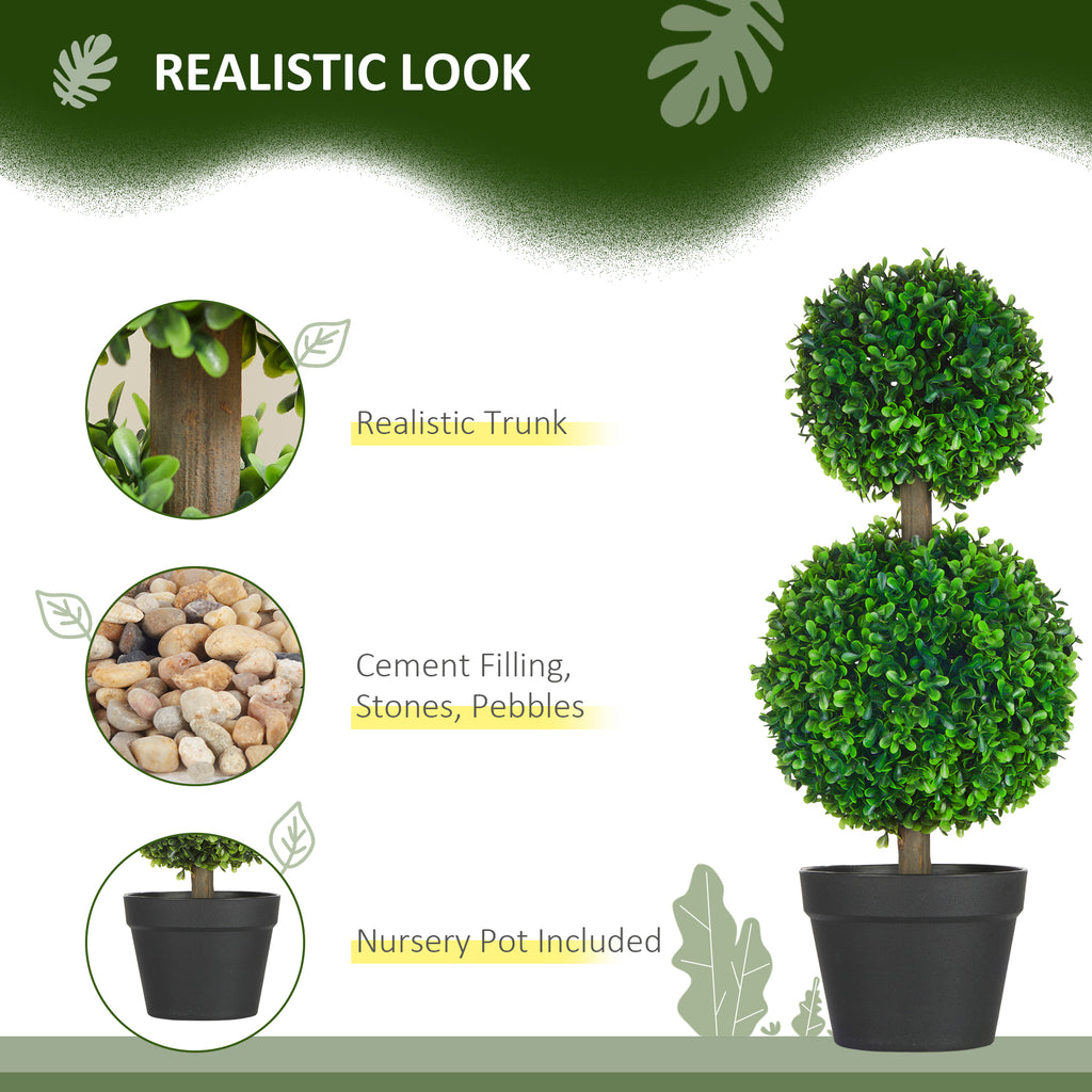 Artificial Boxwood Topiary Set of 2