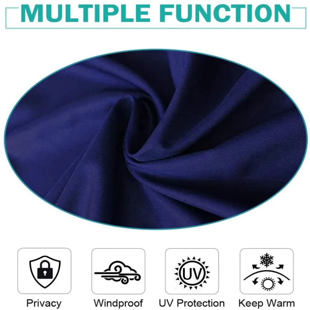 50 In X 84 In Outdoor Curtains Waterproof, Navy Blue