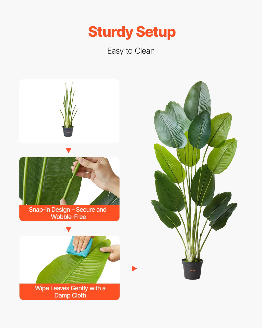 6ft Artificial Bird Of Paradise Tree  With Pot