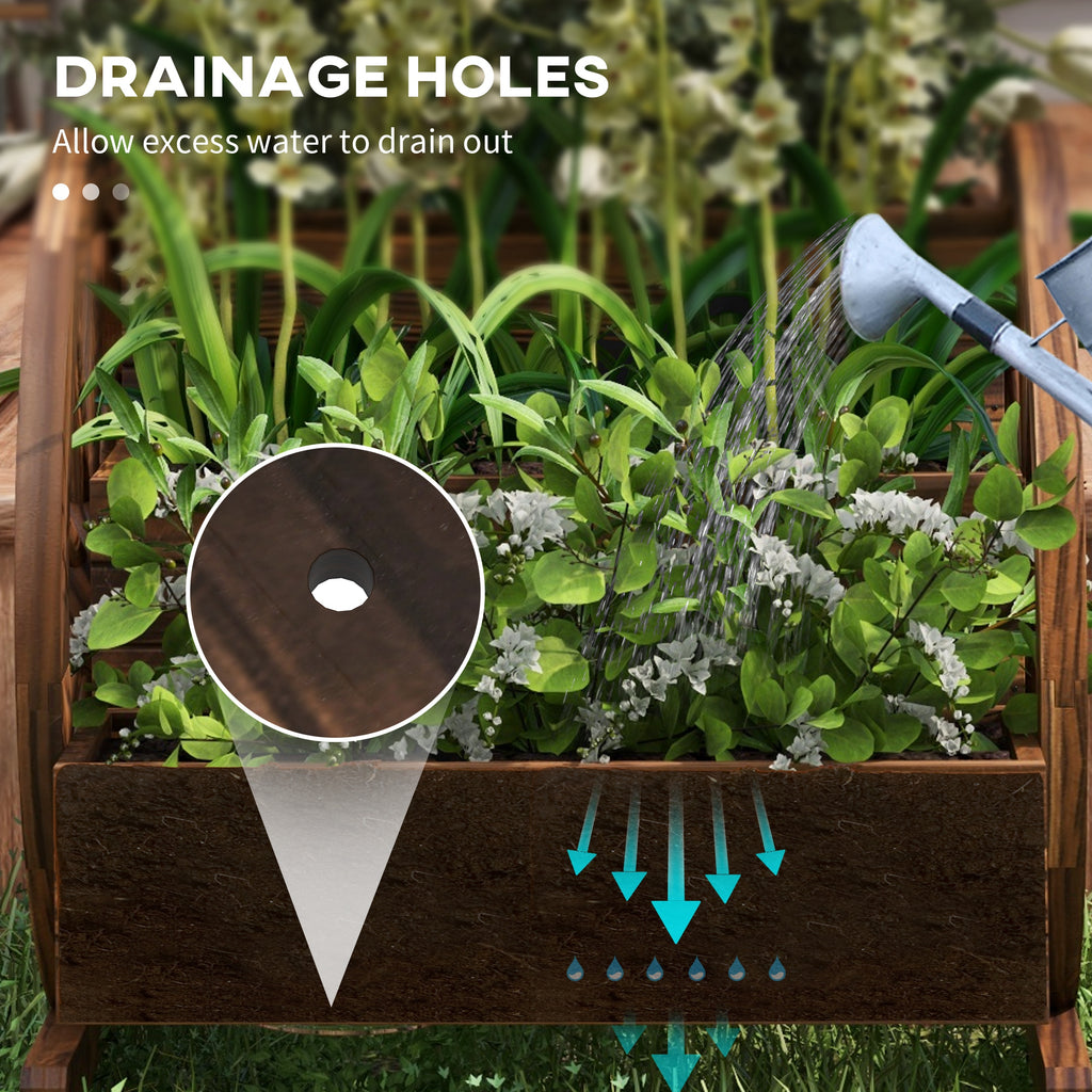 Wooden Wagon Planter Box – 2-Tier