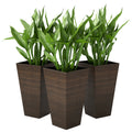 Set of 3 Tall Planters 28" – Faux Wood