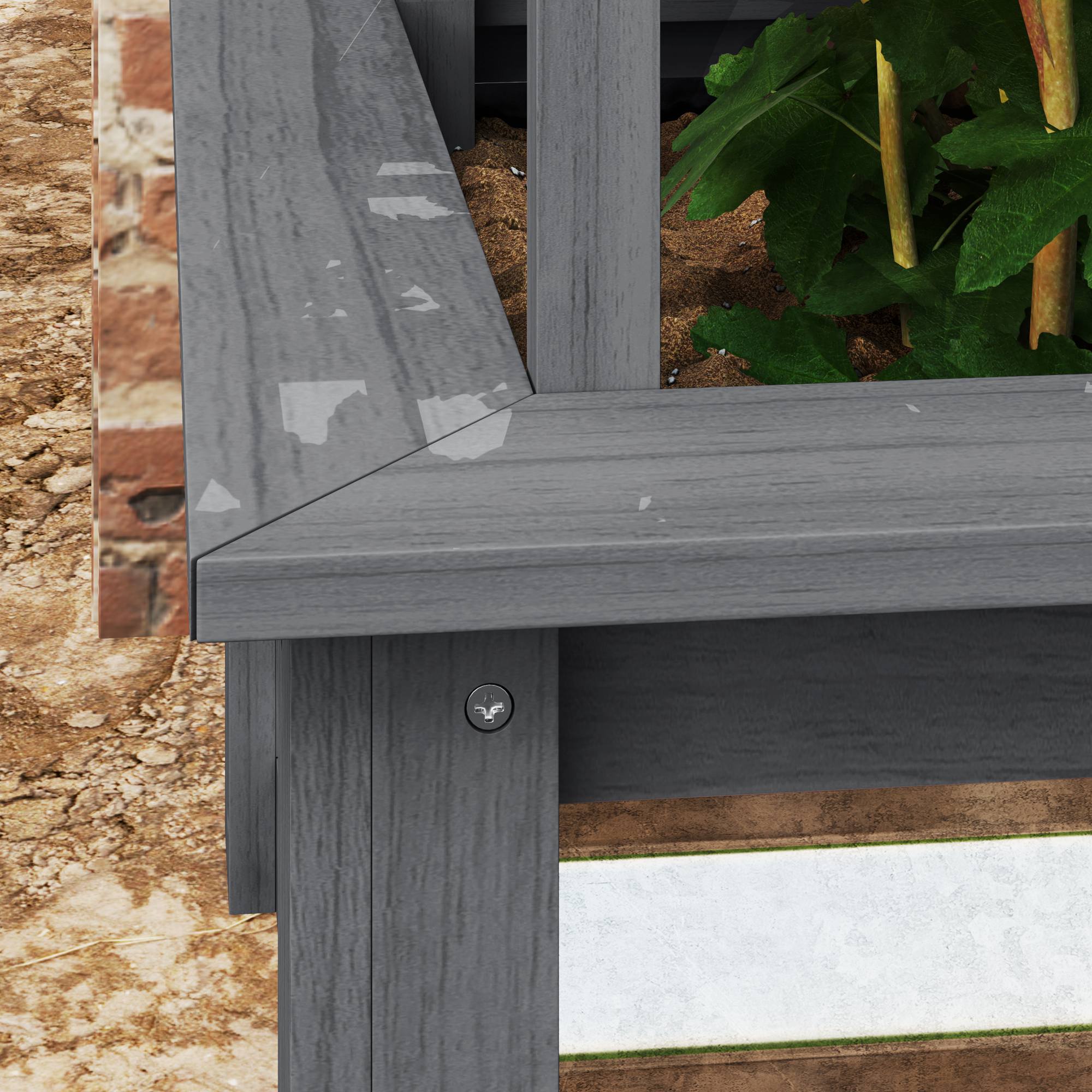 Raised Garden Bed with Trellis - Elevated Wooden Planter Box for Vegetables & Flowers