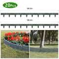 20-Piece Garden Edging Border - No-Dig Flexible Lawn Edging with Stone Effect - Grey