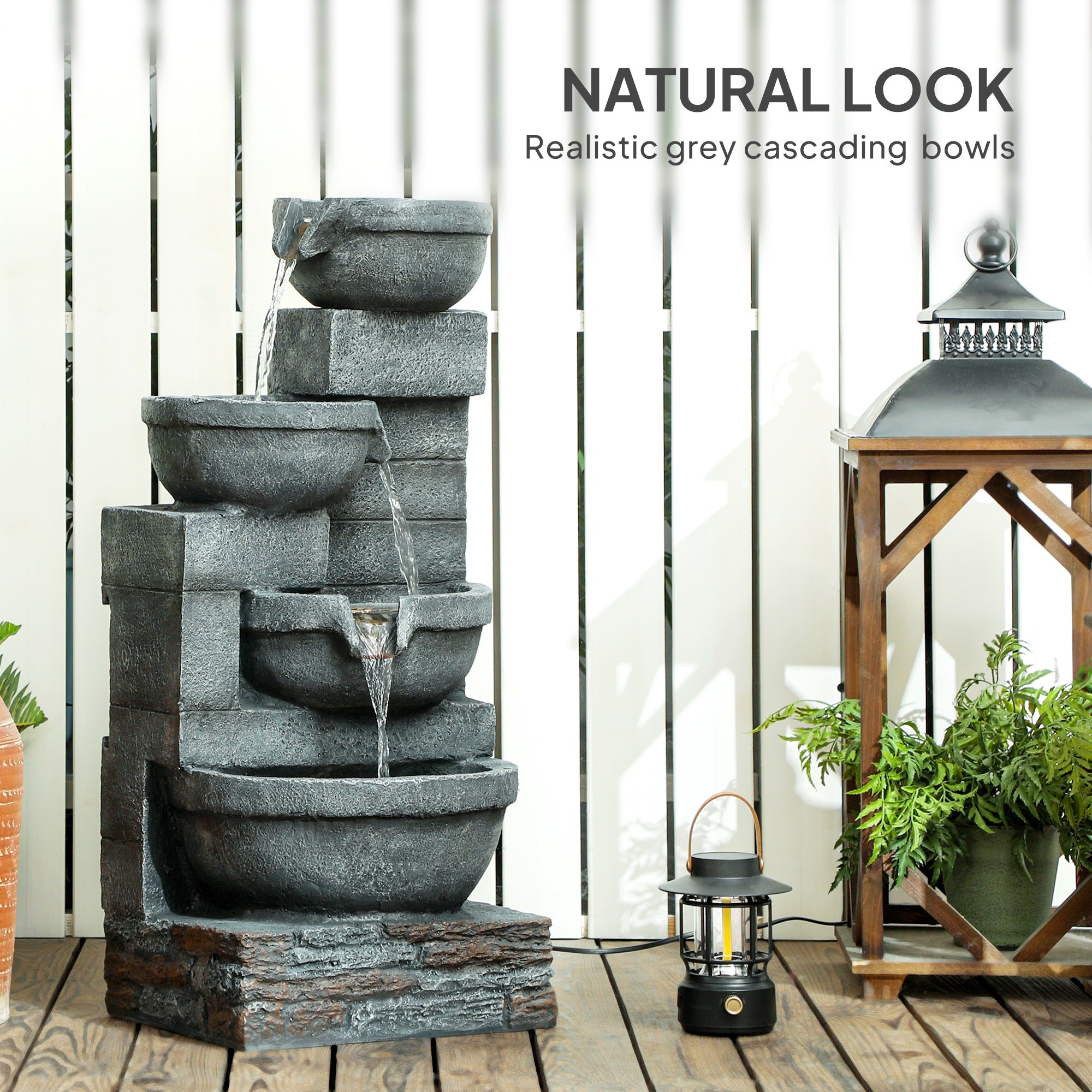 Outdoor Waterfall Fountain 4-Tier