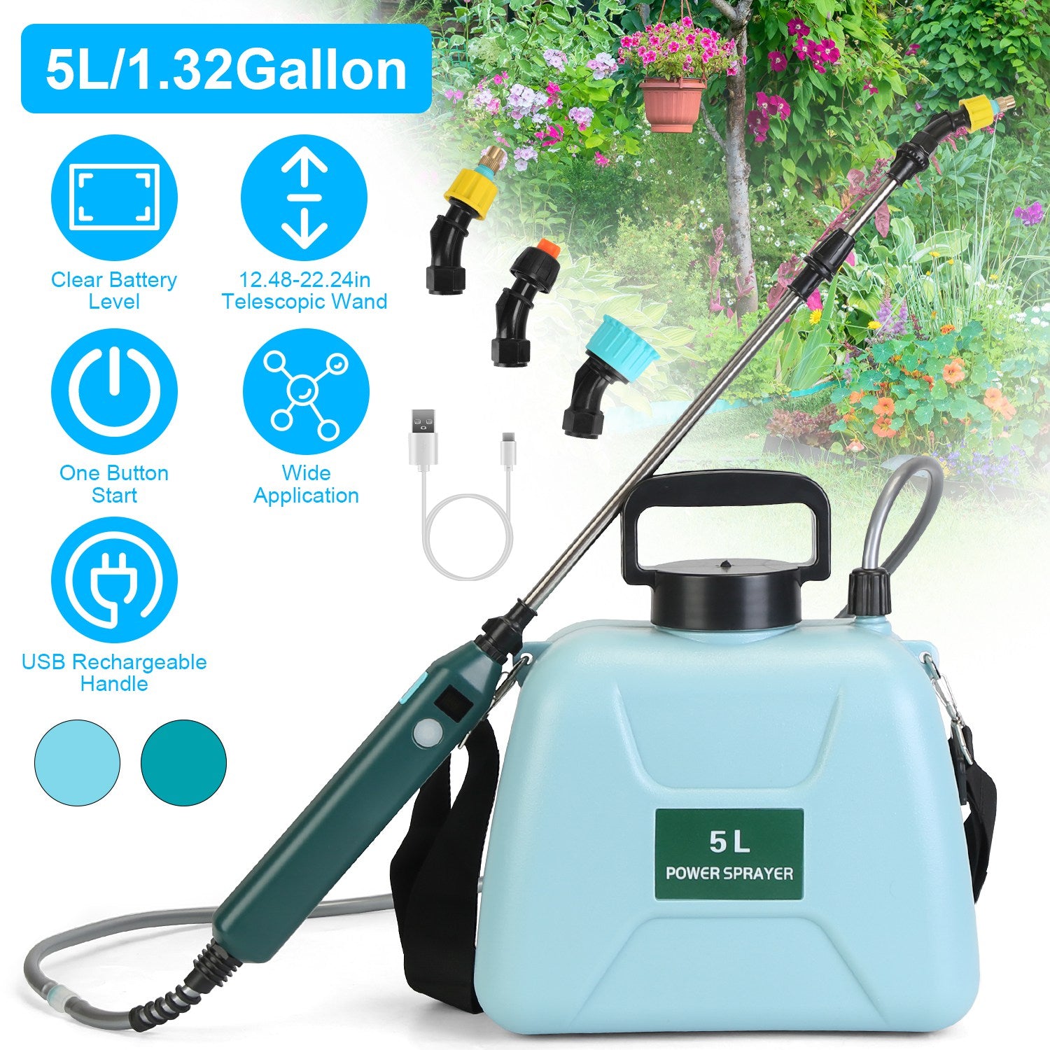 5L Battery-Powered Garden Sprayer