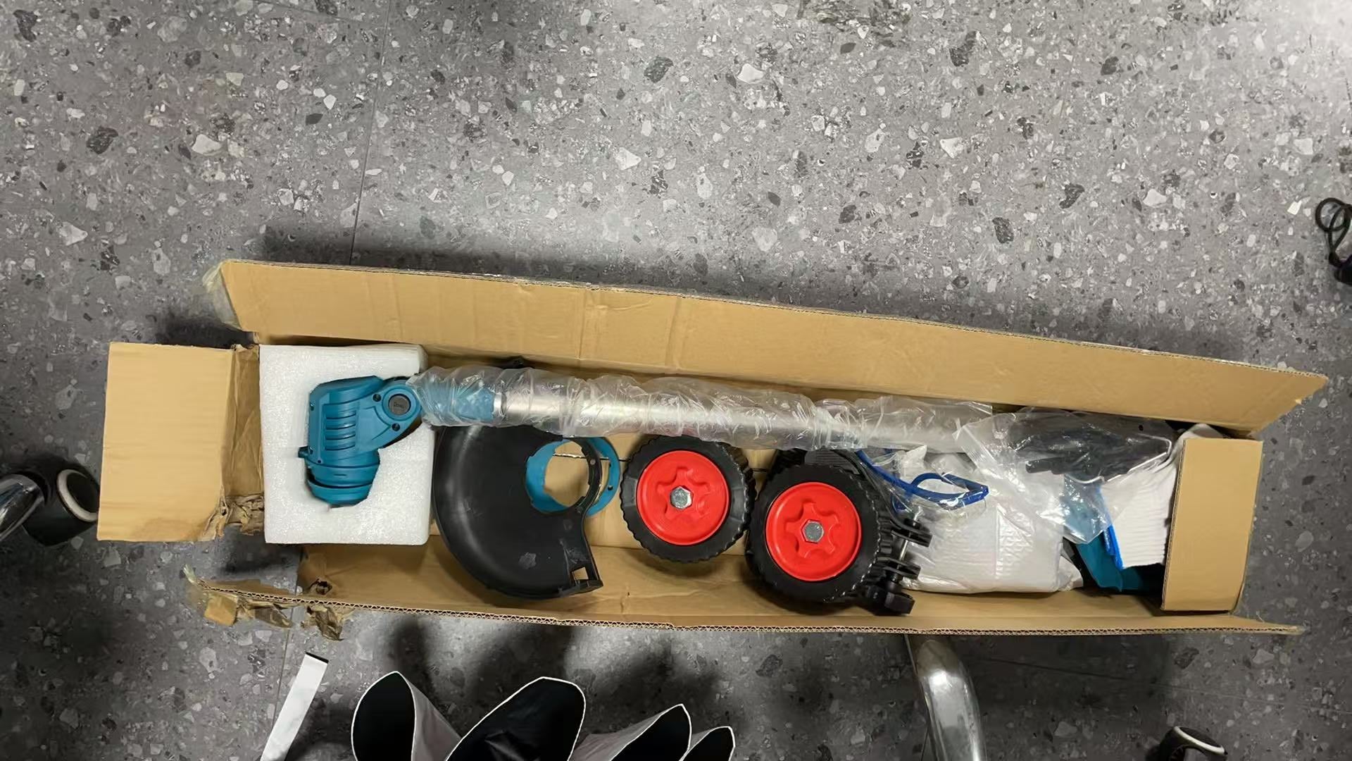 21V Cordless Weed Eater with Wheels - 3-in-1 String Trimmer & Edger with 2 Batteries