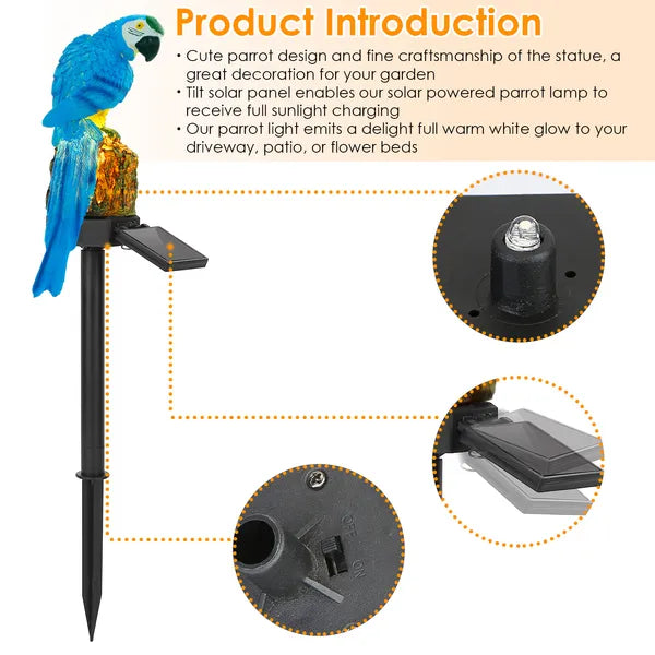 Solar Powered Parrot Garden Light