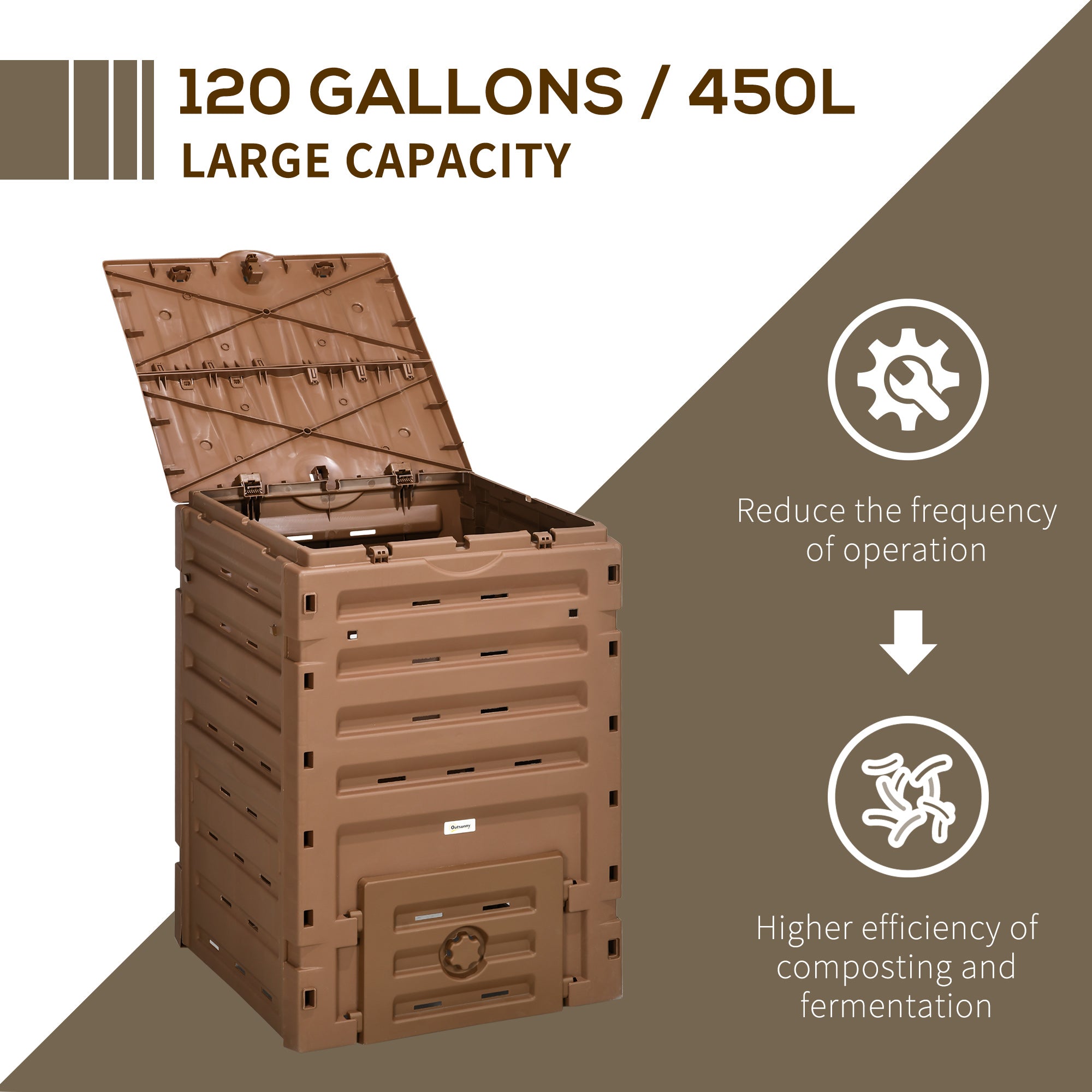 120-Gallon Outdoor Compost Bin  (Brown)