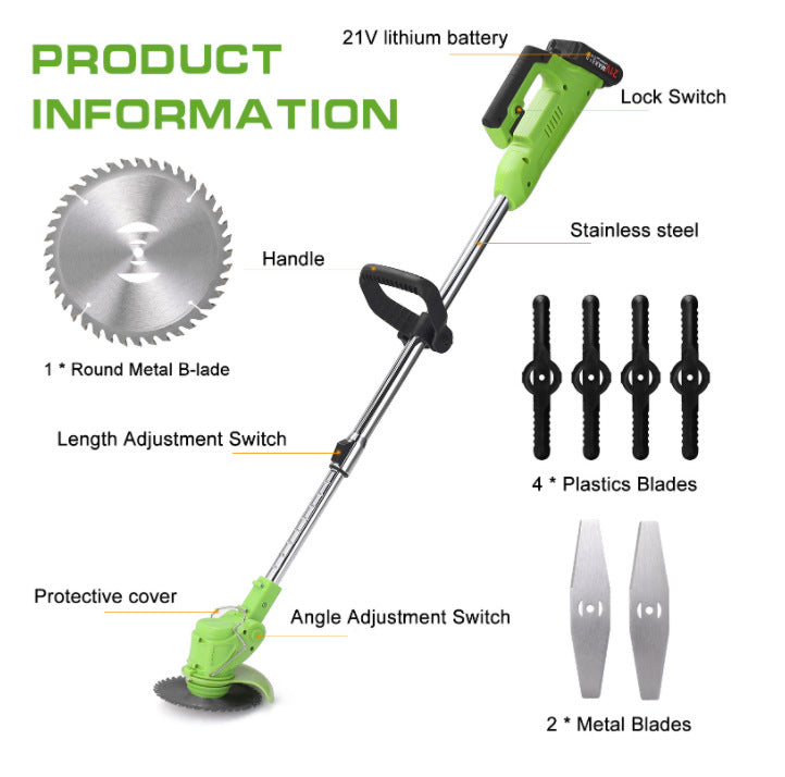 Cordless Electric Lawn Mower – Battery-Powered