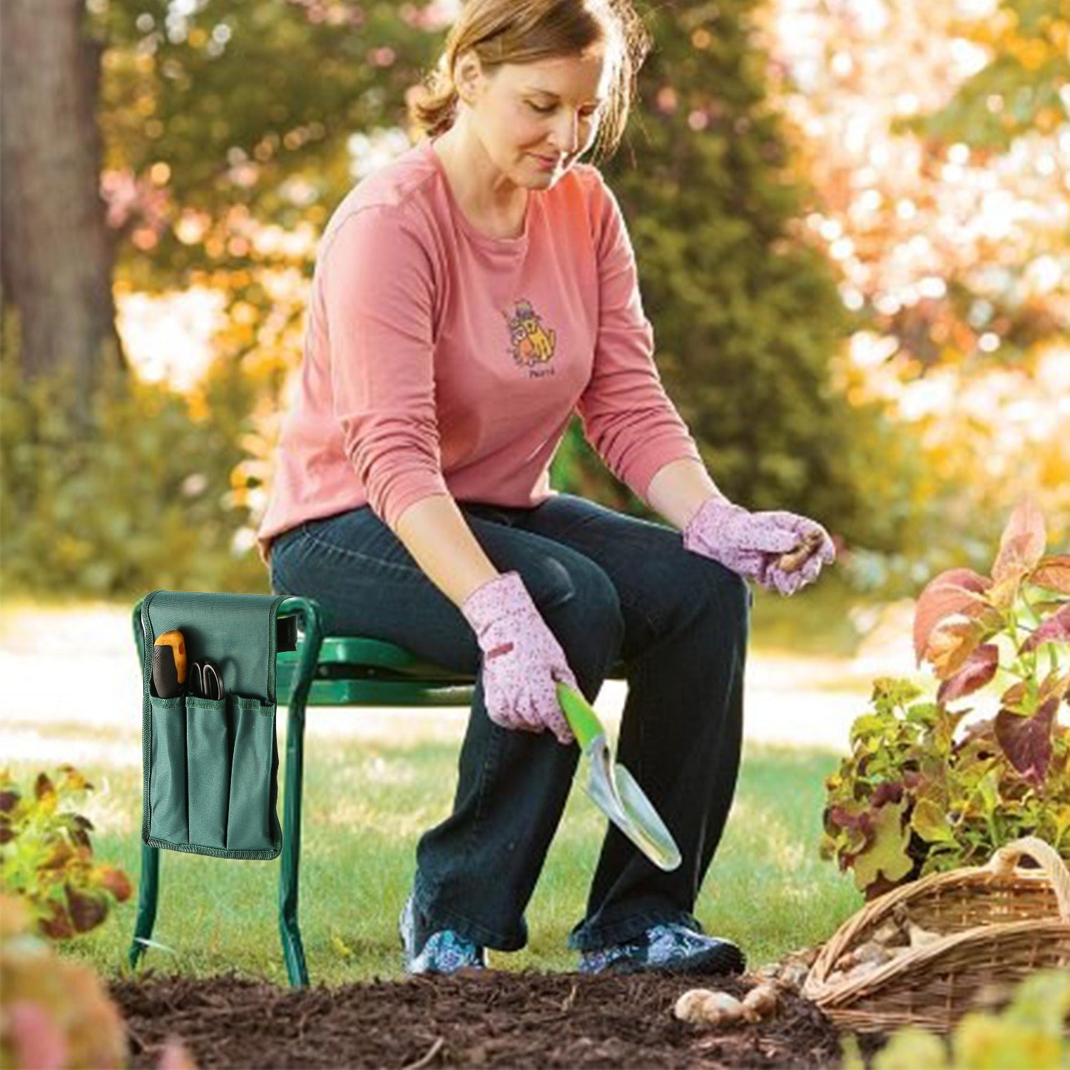 Foldable Garden Kneeler & Seat with Cushion