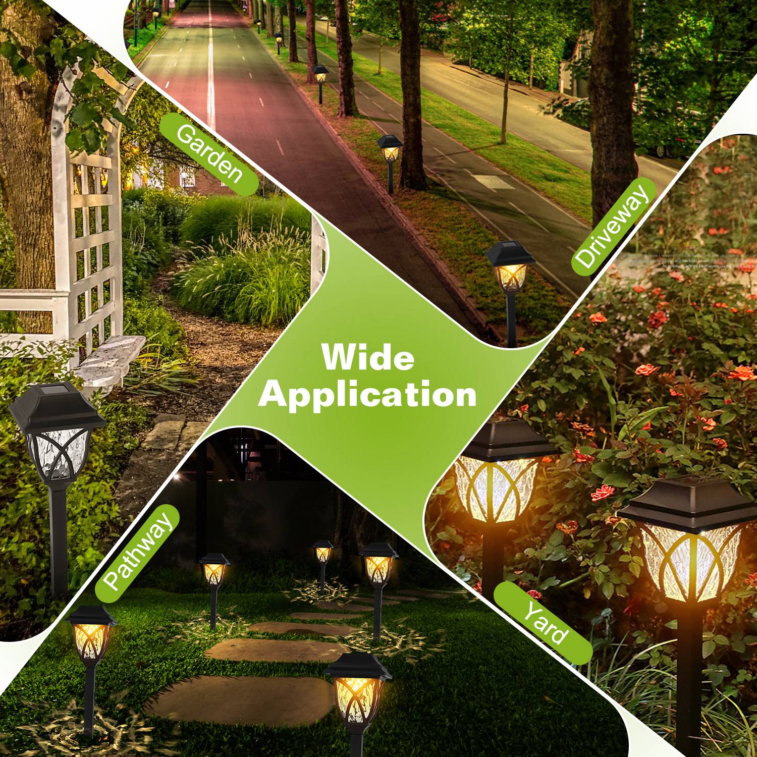 6-Pack Solar Pathway Lights – Waterproof