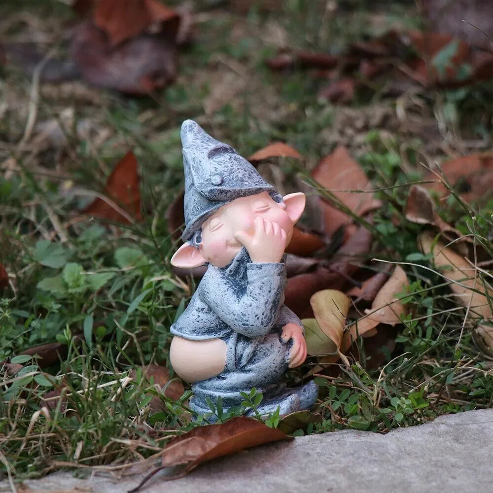 Funny Naughty Gnome Garden Statue