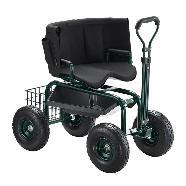 Rolling Garden Cart with Swivel Seat