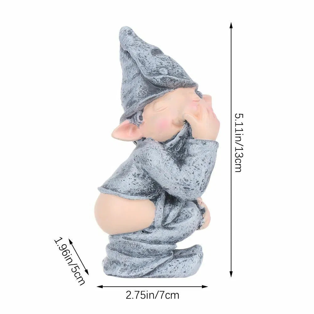 Funny Naughty Gnome Garden Statue