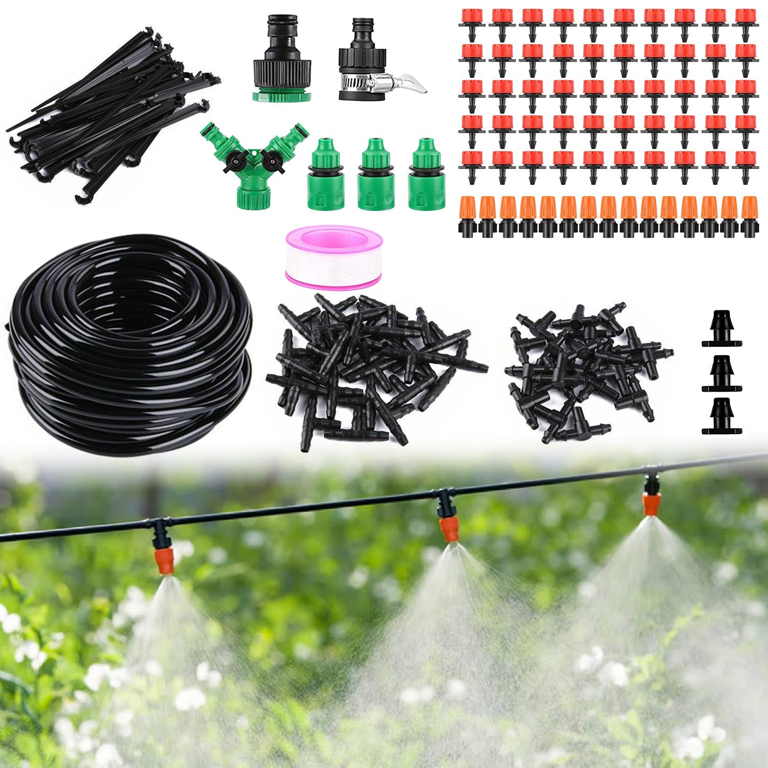 Complete 164ft Automatic Drip Irrigation System
