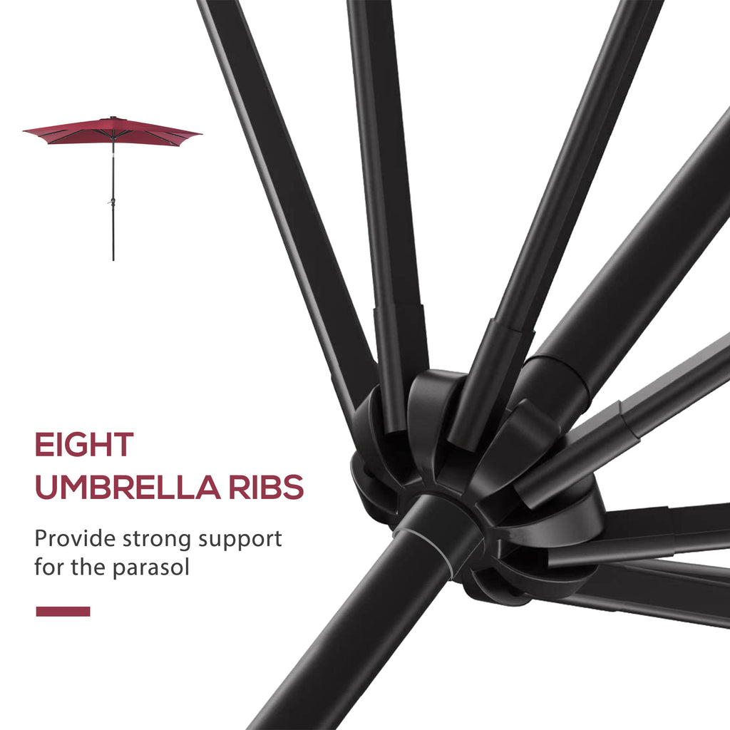 9ft Solar LED Patio Umbrella