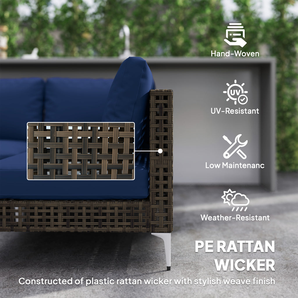 7-Piece Modular Wicker Patio Sectional