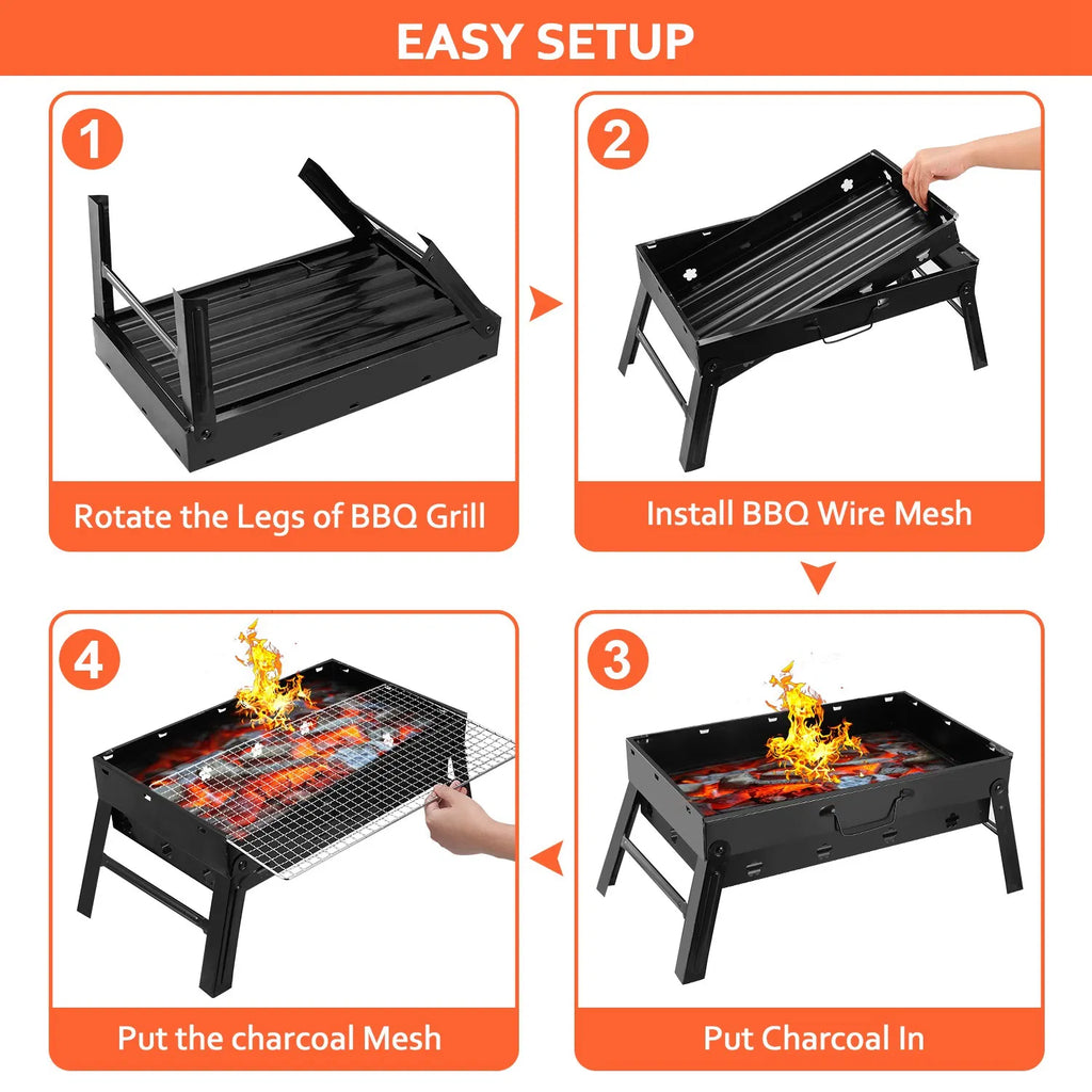 Portable Foldable Charcoal BBQ Grill