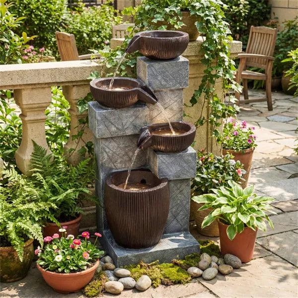 4-Tier Cascading Waterfall Fountain