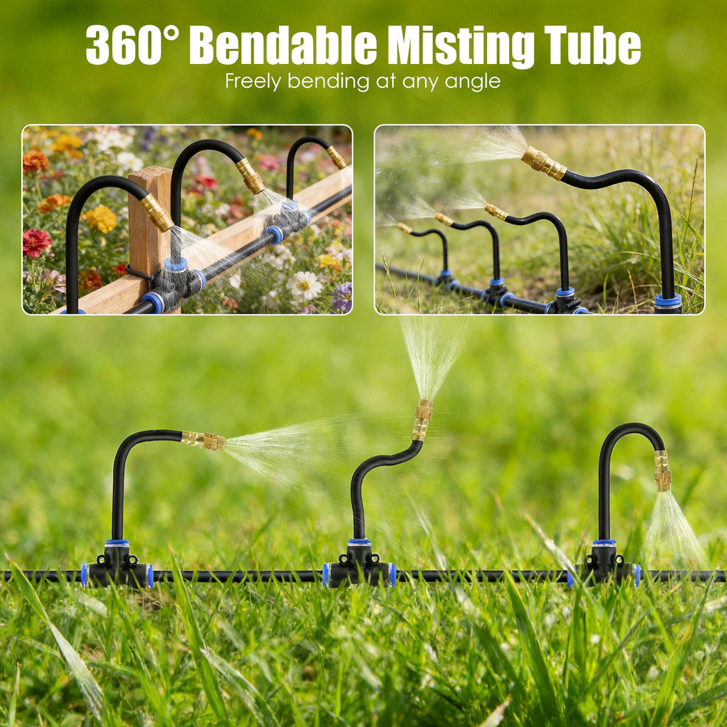 49ft 360° Automatic Drip Irrigation Kit with Misting Nozzles
