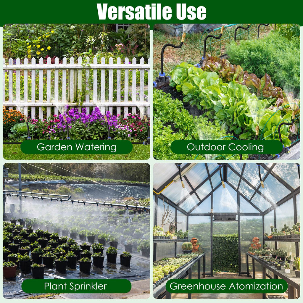 49ft 360° Automatic Drip Irrigation Kit with Misting Nozzles