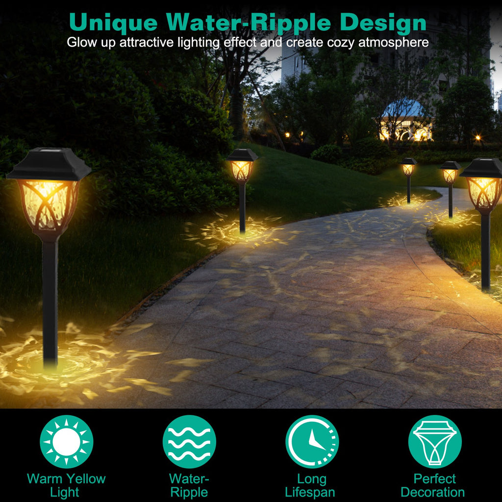 6-Pack Solar Pathway Lights – Waterproof