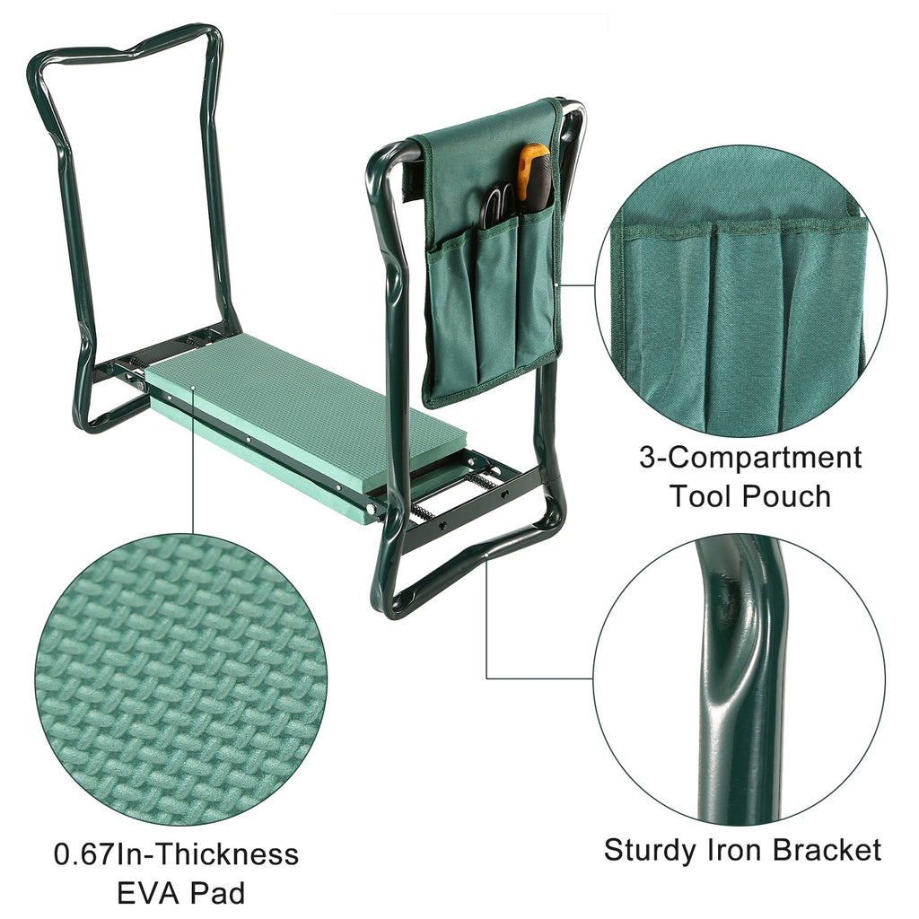 Foldable Garden Kneeler & Seat with Cushion