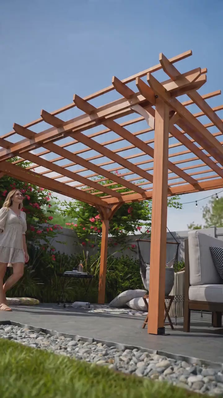 Outdoor Wood Pergola – Brown
